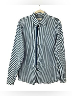 DRIES VAN NOTEN Button Down Striped Cotton Long Sleeve Shirt